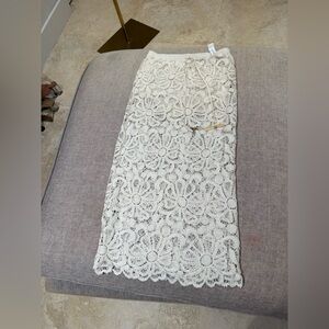 ZARA floral Cream CROCHET 🧶 knit midi Skirt - size S - adjustable - BLOG FAV